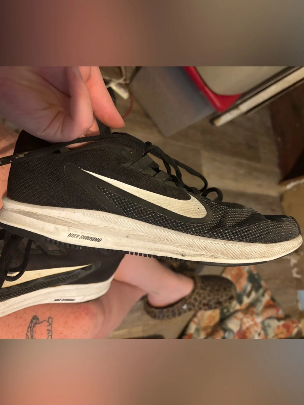 Nike Black Shoes with White Swoosh